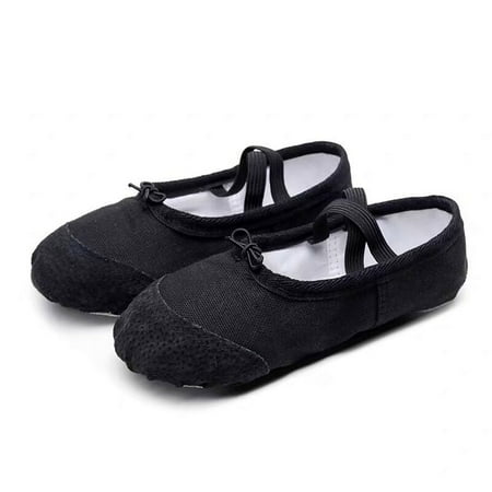 

HAWEE Canvas Ballet Shoes for Girls Ballet Practice Shoes/Full Sole Ballet Slippers Flats/Yoga Dance Shoes