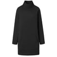 thumbnail image 3 of ManxiVoo Oversized Split Hem Sweatshirt for Women Long Sleeve Crewneck Drop Shoulder Loungewear Streetwear Casual Top for Autumn and Winter M Size Black, 3 of 7