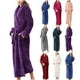 thumbnail image 7 of XMMSWDLA Womens Bathrobe Ladies Fleece Plush Warm Long Robes Fleece Nightgown Sleepwear Warm Robes for Women, 7 of 7