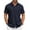 A-navy Blue, variant on Men's Short Sleeve Button Down Shirts Wrinkle Free Cuban Shirts for Men Guayabera