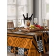 thumbnail image 5 of Yellow Beige Boho Table Cloth, Waterproof Tablecloth for Rectangle Tables, Geometric Vintage Abstract Art Ethnic Reusable Washable Fabric Table Cover for Restaurant Kitchen Dining Tables 60"x84", 5 of 8