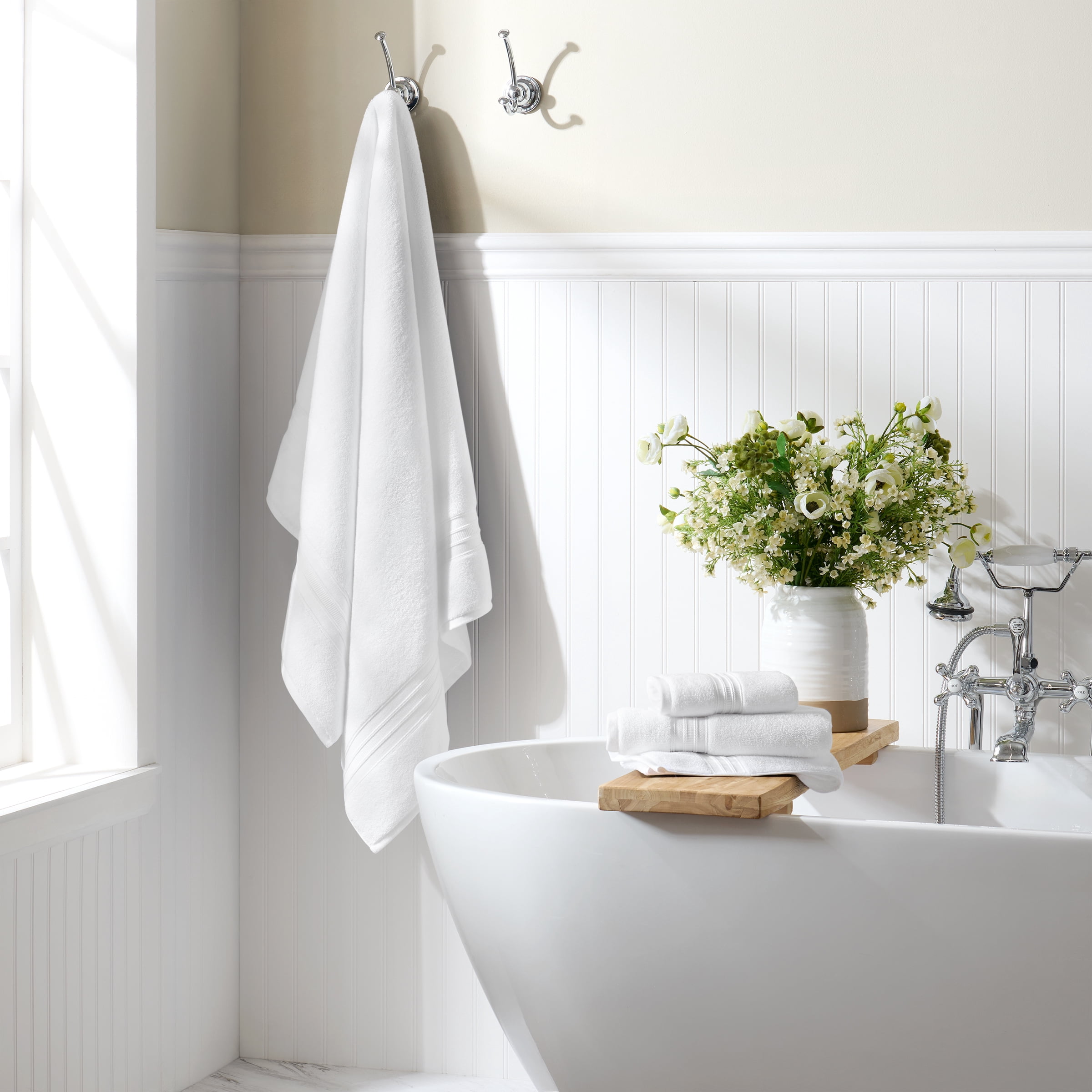 Wamsutta 1846 Luxury Solid Bath Sheet 2 Piece Set, White