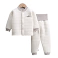thumbnail image 3 of KYAIGUO Thermal Underwear Outfit Baby Boys Girls Soft Long Johns Set Base Layer Fall Winter Warm Tops & Bottom for Newborn 6-24M, 3 of 9