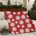 thumbnail image 4 of Deeceymbur Large Size Christmas Snowflake Flannel Blanket Soft Warm Office Home Xmas Decor 78.74x59.06in, 4 of 6