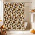 thumbnail image 5 of Brown Flowers Shower Curtain Set - Small 36" x 72" Washable Bathtub Curtain with 12 Hooks, Farmhouse Vintage Blooms Botanical Floral Waterproof Fabric Stall Shower Curtains for Bathroom Décor, 5 of 8
