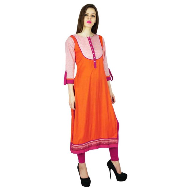 Phagun Kurta Indienne Femme Ethnique Designer Coton Rayonne Kurti Haut Tunique Robe
