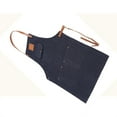 thumbnail image 4 of Adult Apron,  Denim Bib Apron Leather Strap Baker Bartender BBQ Chef Work Cook Uniform, 4 of 8