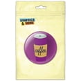 thumbnail image 1 of Coffee Disposable Purple Pinback Button Pin Badge, 1 of 2