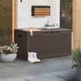 thumbnail image 6 of Devoko 102 Gallon Resin Deck Box Outdoor Waterproof Storage Box with Air Rod Outdoor Lockable Storage Bench,Dark Brown, 6 of 7