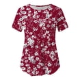 thumbnail image 6 of WAGUTH Women's Trendy Casual Print Maternity Tops Short Sleeve Double Layer Stretch Nursing Shirts Breastfeeding Tunic Blouses for Moms,Red,S, 6 of 8