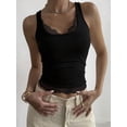 thumbnail image 5 of Women's Y2K Lace Tank Top Sleeveless Square Neck Crop Tops Streetwear Black S, 5 of 9
