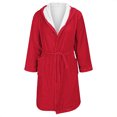 thumbnail image 4 of Peignoir à Capuche en Molleton Peluche pour Femme, Peignoir Long avec Ceinture, Tenue d'Intérieur Douce et Confortable, Robe Style Spa, Robe Ouverte Confortable avec Poches Rouge TTG, 4 of 5