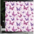thumbnail image 3 of Ambesonne Hippie Shower Curtain, Butterflies Colors, 69"Wx70"L, Pink Purple, 3 of 4