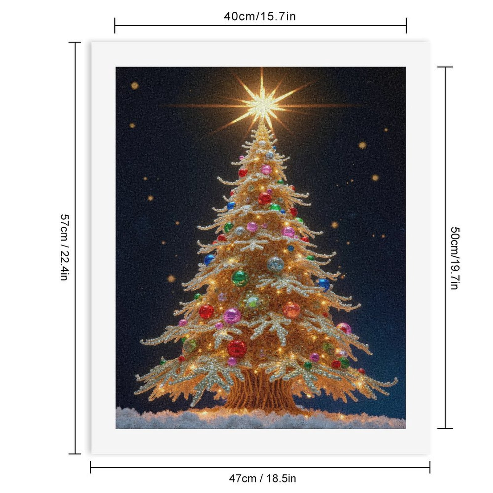 Paint By Numbers Kit for Adults Beginner - DIY Christmas Tree Lights Festive Decorations Canvas Painting Kits for Adults, Frameless Paint By Number for Adults for Home Wall Decor 16x20 Inch