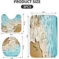 thumbnail image 2 of Blue Sea Summer Bathroom Rug Set of 3, Tropical Beach with Starfish 3 Pieces Bath Mats Set, No Silp Washable Cover Floor Rug Decorations for Kitchen Bathroom Bedroom, 2 of 6