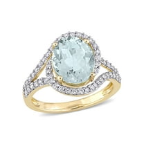 Everly Women's Aquamarine 14k Yellow Gold Ring
