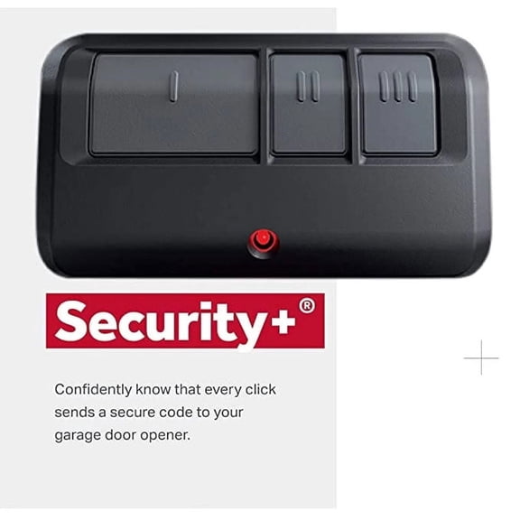 893MAX Security 3-Button Garage Door Opener Remote Control with Visor Clip - Pack of 1