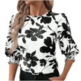 thumbnail image 1 of Eres Más Que una Camisa de Puntuación de Prueba, Verano Suelto Casual Cinco Cuartos de Manga Cuello Redondo Impreso para Mujeres, 1 of 6
