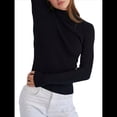 thumbnail image 1 of Suéter de Cuello Alto Acanalado para Mujer, Larga, Blusa Térmica de Peso Medio Negro un Tamaño, 1 of 10