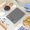 thumbnail image 4 of Escali Arti Glass Food Scale Digital Countertop Kitchen, Baking and Cooking Scale with Nutrition and Calorie Counter, 15-Pound Capacity, 9" x 6.5" x .75", Gray Storm, 4 of 5