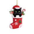 thumbnail image 2 of Christmas Acrylic Ornament, Flat Stocking Pendant, Clear Christmas Tree Decoration, Durable Hanging Holiday Decor, 3.14x1.18 Inch for Home and Party, 2 of 7