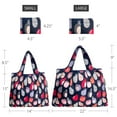 thumbnail image 2 of Wrapables Large & Small Foldable Tote Nylon Reusable Grocery Bags, Set of 2, Stylish Kitties, 2 of 6