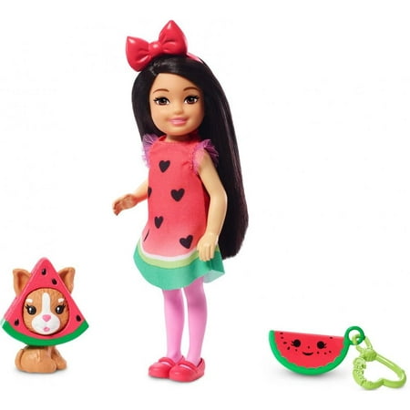 Barbie Club Chelsea Dress-Up Doll In Watermelon Costume, 6-Inch
