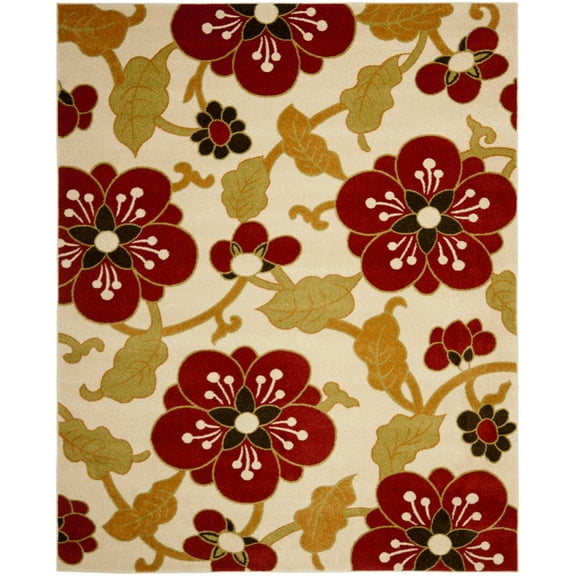 SAFAVIEH Newbury Kostadin Floral Area Rug, Ivory/Red, 8' x 10'