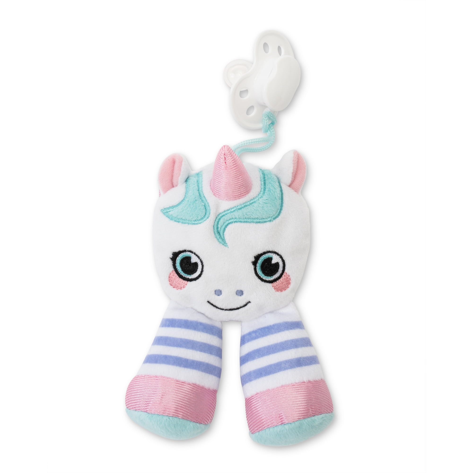 BooginHead Universal Pacifier Holder Stuffed Animal, Infant Toddler Boys and Girls, Unicorn