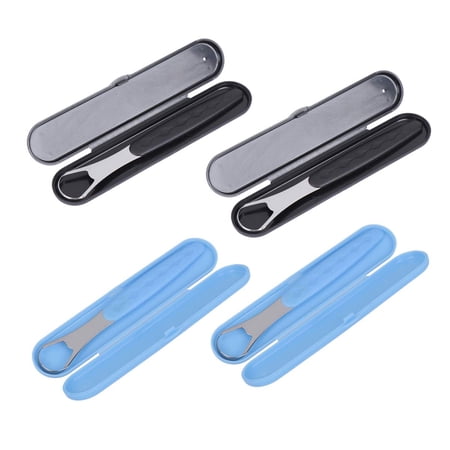 4 pcs Tongue Cleaner Scraper Tongue Cleaner Stainless Steel Plastic Handle Home Cleaning Tongue Scrapers for Healthy Oral Care Help Fight Bad Breath