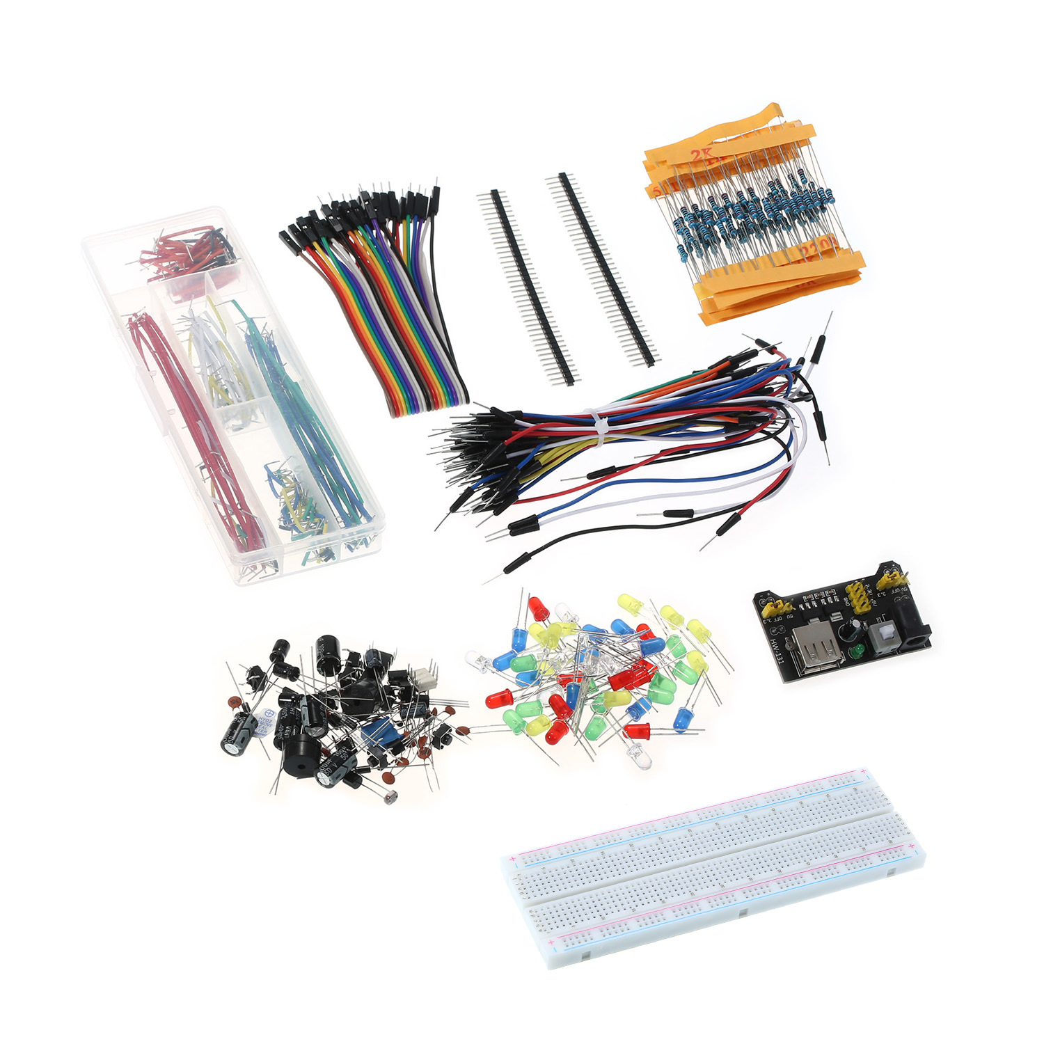 Component Starter Kit with Resistors(10 kinds), LEDs(6 color