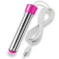 thumbnail image 2 of Calentador de agua de inmersión de 1500 W con protector de acero inoxidable calentador de agua sumergible eléctrico portátil enchufe estadounidense rosa, 2 of 10