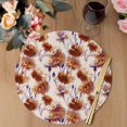 thumbnail image 3 of Orange Floral Round 13 Inch Placemats Set of 8, Vintage Cornflower Leaves Rustic Plants HeatResistant Non Slip Place Mats for Dining Table, Wipeable Braided Kitchen Table Mats for Housewarming, 3 of 9