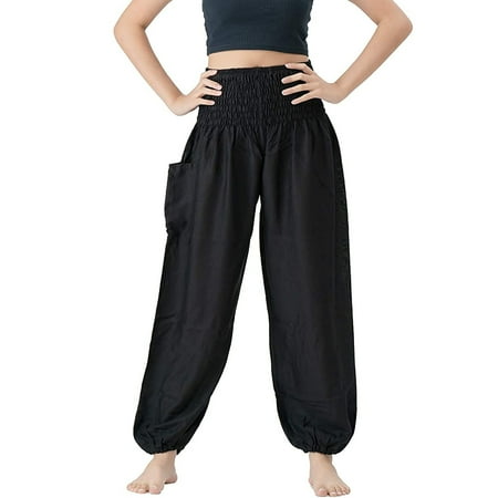 

nsendm Boho Pajama Pajama Pants Pants Women s Comfy Hippie Pants Yoga Boho Loose Pants Cotton Yoga Pants for Women Short Pants Black XX-Large