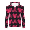 thumbnail image 4 of Blusa de moda para mujer, camisetas de cobertura con cuello en V de manga larga, camisetas sueltas informales con estampado de corazones Pompotops FGAJ13253, 4 of 5