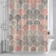 thumbnail image 2 of Pink Boho Bathroom Shower Curtain, Vintage Ocean Shell Abstract Style Ethnic Waterproof Washable Soft Bath Curtain for Bathtub Decor with 12 Hooks&Grommet, 48x72 Inch, 2 of 9