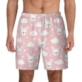 thumbnail image 3 of Uemuo Rabbit And Cloud Pattern Mens Swim Trunks Quick Dry Board Shorts with Mesh Lining, Stretch Beach Shorts Quick Dry No-Chafing Board Shorts-Medium, 3 of 9