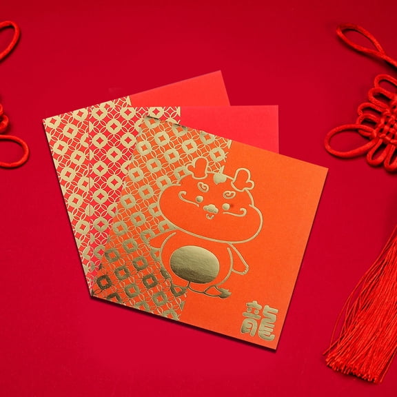 LEORX Assorted Color Red Envelopes for Party Made of Paper for Storage 24 Pieces