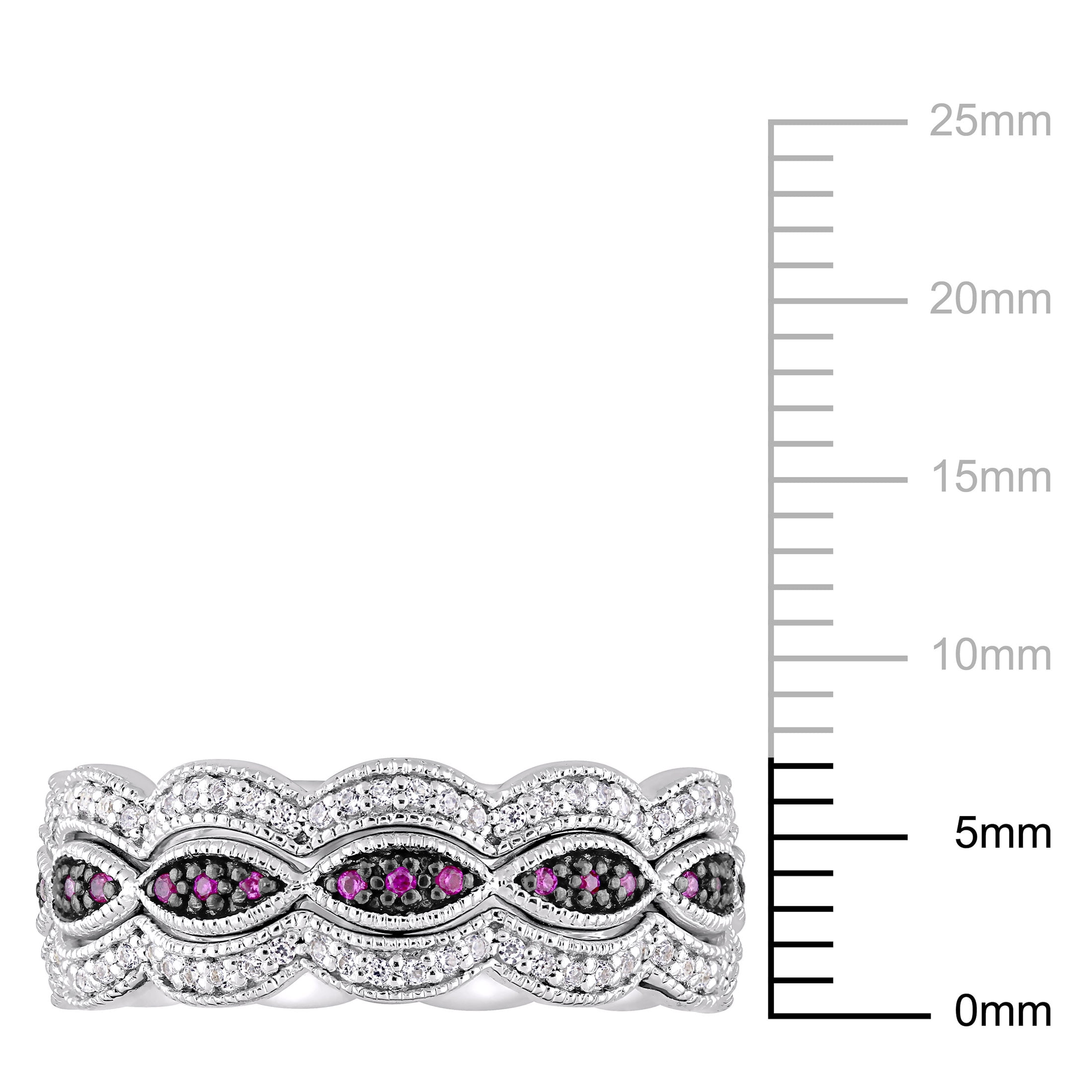 Everly Women's Created Sapphire and Created Ruby Sterling Silver Ring