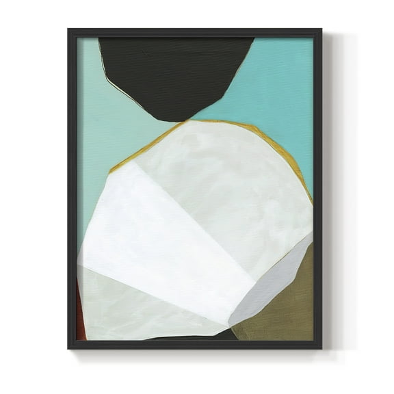 Graphica II Framed Print in Black Solid Wood Framed Print No Nail Hanging