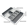 thumbnail image 3 of Kitchen Utensil Organizer, Expandable Drawer Tray for Silverware and Cutlery, Adjustable Storage Box 11x2x16 Inches for Forks Spoons and Knives, 3 of 7
