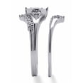 thumbnail image 2 of PalmBeach Jewelry 1/10 TCW Round Cut Genuine Diamond Solid 10k White Gold Marquise-Shaped Bridal Set, 2 of 5