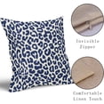 thumbnail image 4 of Navy Blue Leopard Print Pillow Covers 18x18 Set of 2 Cheetah Animal Pattern Chinoiserie Decorative Throw Pillows Outdoor Pillowcase Farmhouse Linen Cushion Case Decor for Sofa Couch Bed, 4 of 6