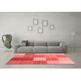 thumbnail image 3 of Ahgly Company Indoor Square Checkered Red Modern Area Rugs, 6' Square, 3 of 4