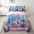 thumbnail image 2 of Feelyou Princess Castle Twin Bedding Sets 7-Piece, Romantic Rose Floral Bedding Comforter Set, Pumpkin Cart Sheet Sets, Microfiber Room Decorative, 2 of 7