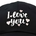 thumbnail image 2 of DALIX Cute Hearts I Love You Hat Womens Embroidered Baseball Cap in Black, 2 of 6