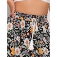 thumbnail image 5 of DARING DIVA Women's Bohemian Tassels Elastic Waist Floral Maxi Skirt XL Black, 5 of 7