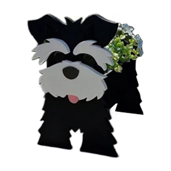 GQDIN Cute Resin Dog Planter for Indoor/Outdoor Decor - Dog Shaped Plant Pot for Succulents & Flowers | Unique Birthday Gift for Women & Garden Lovers - Pet-Themed Decor