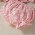 thumbnail image 7 of Kiijoy Baby Girls Solid Lace Ruffle Eyelet Long Sleeve Romper Dress with Shorts Outfit Set, Size 3-24 Months, 7 of 7