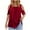 Red, variant on Uaswgudfs Womens Plus Size Summer Cold Shoulder Loose Tops Fashion Casual Short Sleeve Scoop Neck Pleated T Shirts Blouse